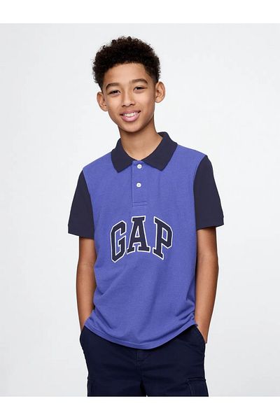 GAP Boy's Gap Logo Colorblock Pique Polo Neck T-Shirt