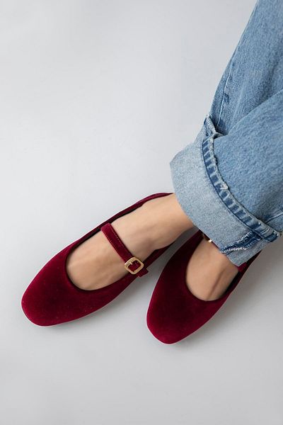 STRASWANS Curea de damă Karmin Detaliu Velvet Ballet Ballet Roșu Claret