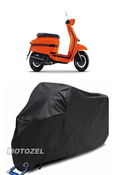 MotoZEL قماش لامبريتا V125 خاص بقفل متوافق مع القماش المشمع الأسود للدراجات ا...