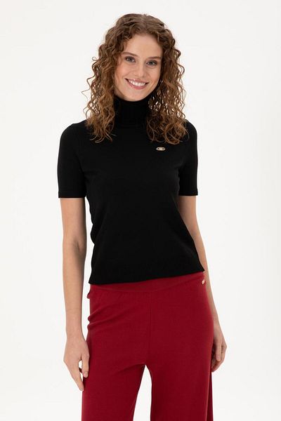 U.S. Polo Assn. Short Sleeve Turtleneck Black Knitwear Sweater