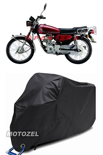 MotoZEL قماش دراجة نارية أسود متوافق مع قفل Steel Motor Classic 125 مقاوم للماء