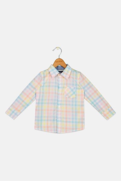 Andy & Evan قميص كاجوال بأكمام طويلة ومربعات للأطفال الأولاد، متعدد الألوان