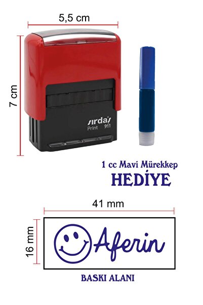 cabuk baskı Sırdaş Kaşe | Aferin Gülen Yüz | Öğretmen Kaşesi | Kendinden Müre...