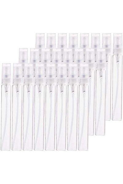 COOYA Mini Spray Bottle, 25Pcs 10ml, Glass Travel Atomiser Bottles with Plastic Lid for Perfume, Cosmetic