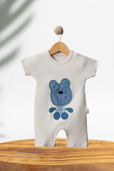 Baby s Breath Flower Dog Pattern Applique Embroidery 100% Cotton 3-6-9 Months Boy Jumpsuit Newborn 1 Year Old Baby Outfits