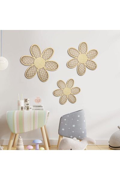 Bir Reklam Σετ 3 Πόρτες Daisy Colorful Wooden Rattan - Διακόσμηση βρεφικού δωματίου και τοίχου