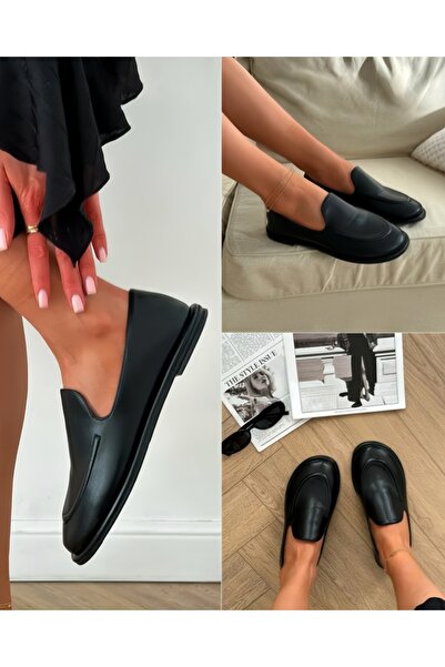 FUNDA AKIN Mi Luz Genuine Leather Comfortable Sole Black Loafer Shoes