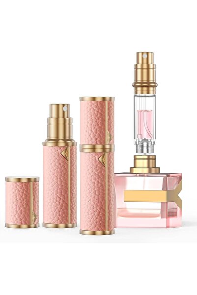 YAKITER Refillable Travel Perfume Bottle, Bottom-Fill Spray, Pink, 5ml