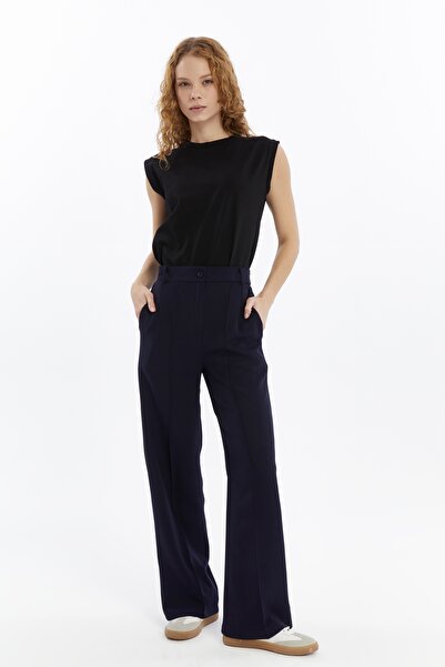 ilmek Штани-палаццо з подвійним крепом, швами та кишенями
