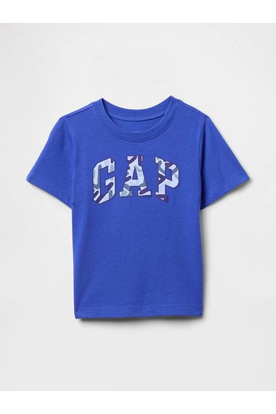 GAP تي شيرت أزرق بشعار Baby Boy Gap