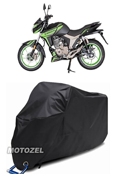 MotoZEL قماش القنب الأسود المتوافق مع قفل Mondial KD 125 F CBS مقاوم للماء