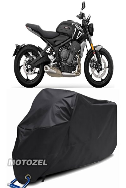 MotoZEL Triumph Trident 660 Lock Compatible Black Motorcycle Tarpaulin Waterp...