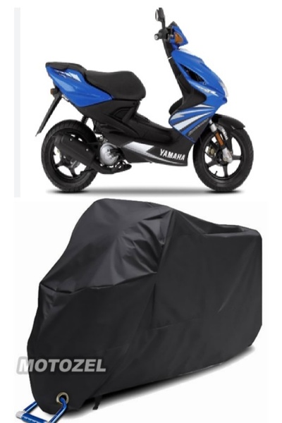 AutoZEL غطاء دراجة نارية ياماها ايروكس 100 أسود مقاوم للماء (متوافق مع القفل)