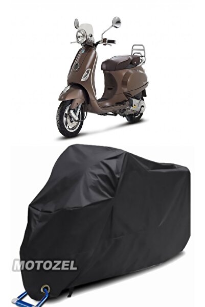 MotoZEL قماش فيسبا LXV 125 متوافق مع قفل أسود للدراجات النارية مقاوم للماء