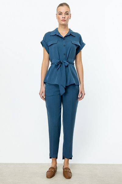 Ekol Pantaloni cu picior tubular cu talie elastică