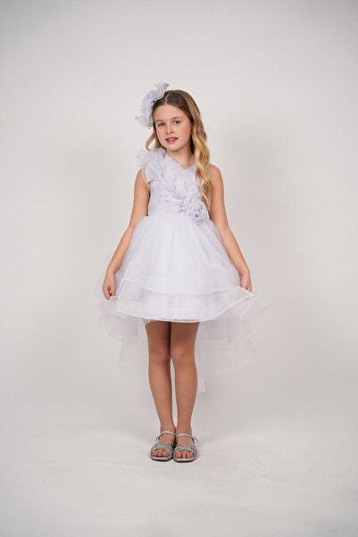 MONİTA فستان سهرة للفتيات ذو الخصر المكشكش والزهور