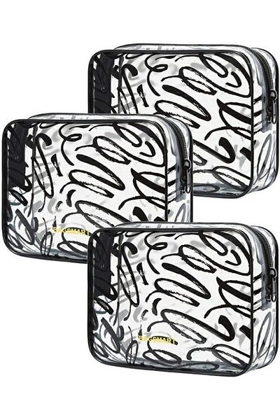 BAGSMART -3 Pack TSA Approved Clear Travel Toiletry bag