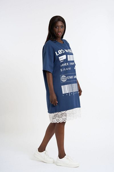 HANIQA Rochie tricou cu imprimeu cu fusta marime plus