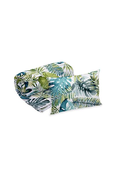 ALCAM Set Alcam perna microfibra 50x70 cm si pilota matlasata 140x200 cm, Jungle