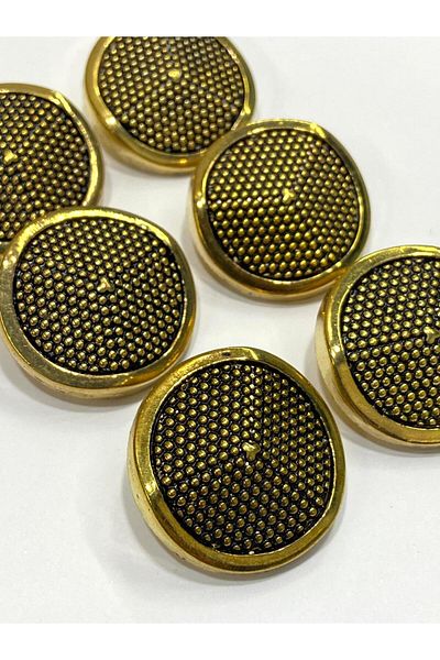 karantuhafiye Coat Coat Button / Metalized (Plastic) Button / Antique Gold / 3 cm Set of 6