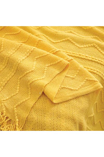 Alhabib bedding Dan Shawl Lightweight Bamboo Blanket Yellow 130 x 170 cm