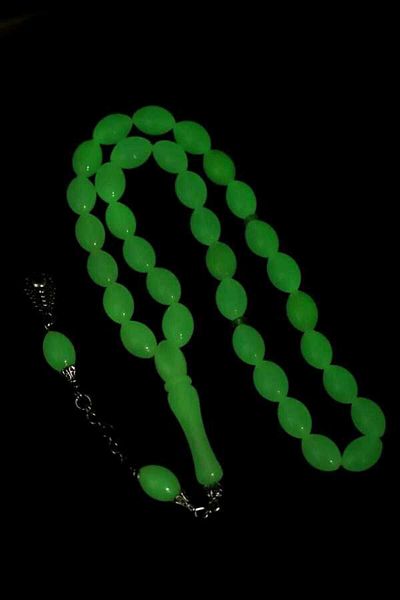 Midyat Gümüş Dünyası Phosphorescent Powder Amber Prayer Beads