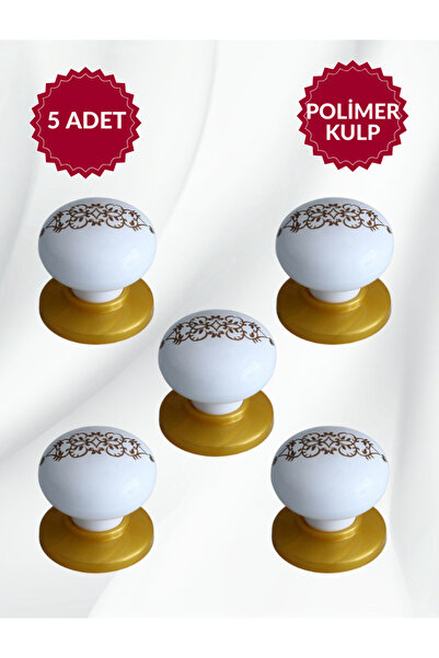 MKLAKS Polimer Plastik Düğme Altın Tablalı Mobilya Mutfak Çekmece Dolap Kapak...