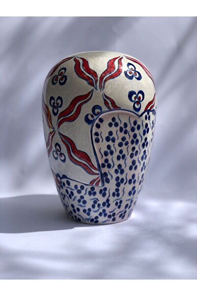 Tam Seramik El Yapımı Özel Tasarım Çini Vazo