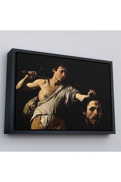 Harita Sepeti Caravaggio în cadru de aur - David cu capul lui Goliat, pictură David Goliat