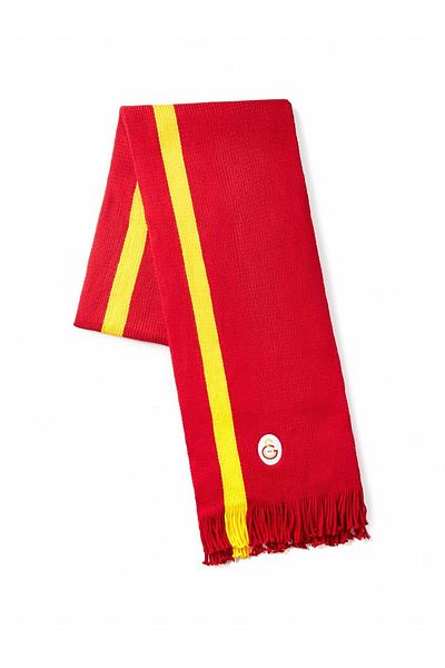 Galatasaray Κίτρινο κόκκινο πλεκτό κασκόλ με άδεια χρήσης