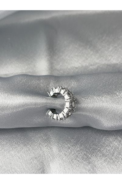 LUNARJA Square Zircon Stone Detailed Cartilage Hoop Earrings