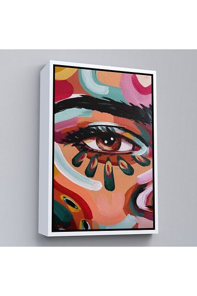 Harita Sepeti Pictură de femeie cu aspect de pictură în ulei colorată cu cadru alb
