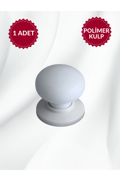 MKLAKS Polimer Plastik Düğme Beyaz Tablalı Mobilya Mutfak Çekmece Dolap Kapak...