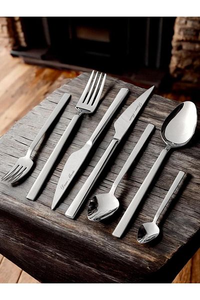 Dame Marie Elegant 42 Piece Silver Cutlery Set for 6 People