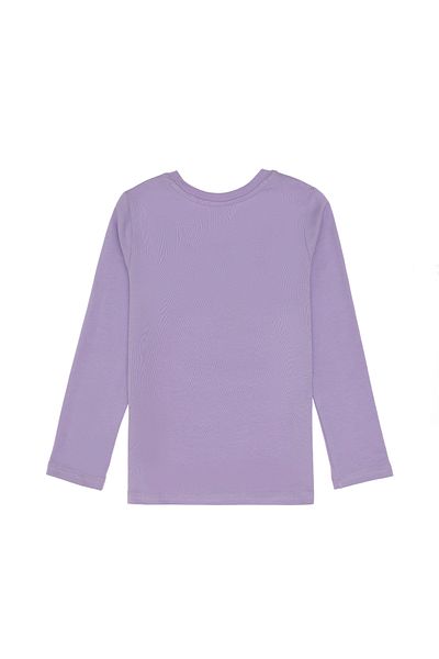 U.S. Polo Assn. Girl's Lilac Crew Neck Flower Printed Long Sleeve T-Shirt 50313080-Vr034
