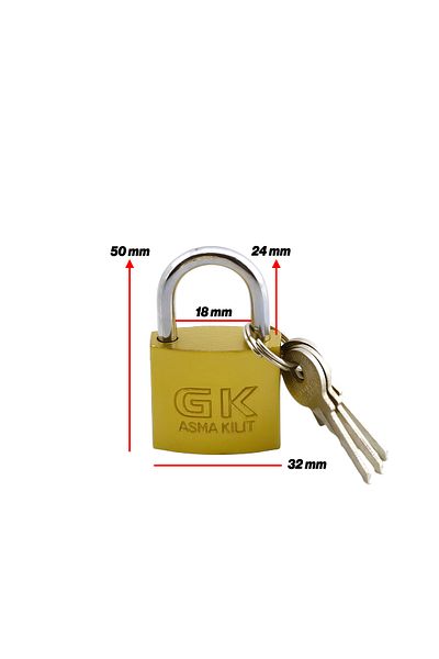 Badem10 Yellow 32 mm Padlock Keyed Ring Door Crate Box Tosba Lock