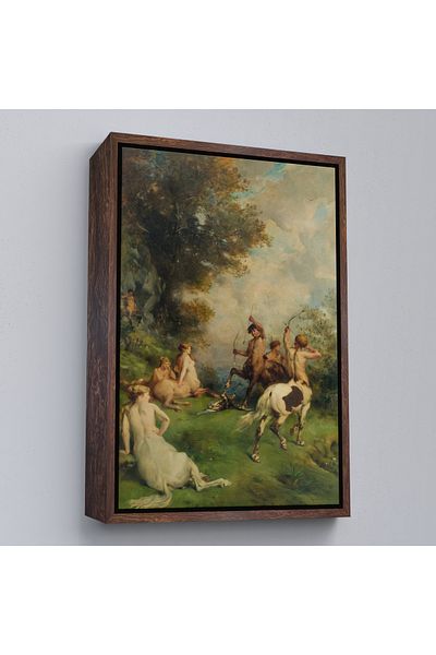 Harita Sepeti Ζωγραφική Eugene Fromentin's Sentors, Horse Men με καφέ πλαίσιο