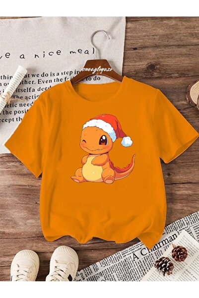 H&GHAMLEGİYİM تي شيرت Charmander مطبوع للأطفال مقاس كبير