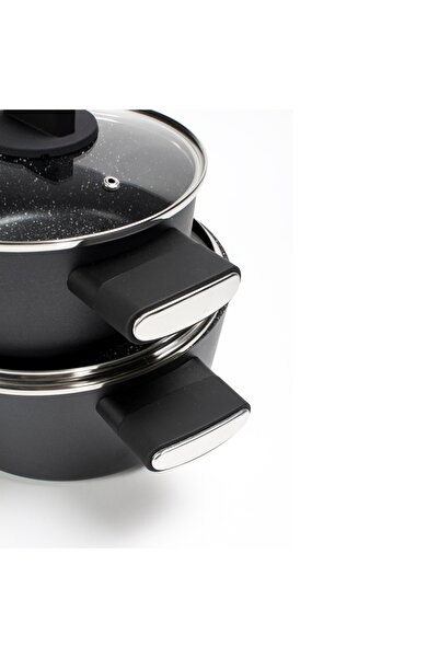 Zilan ZLN0959 Černá 7dílná sada hrnců ZLN0959 Černá, mramorovaná, s měkkými rukojeťmi