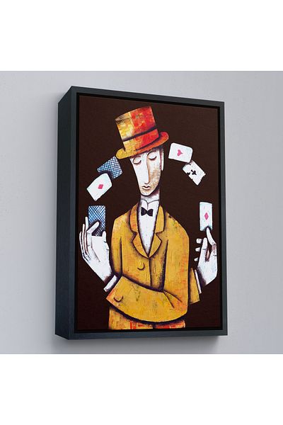 Harita Sepeti Pictură decorativă de perete pentru bărbat jucător de noroc cu cadru auriu