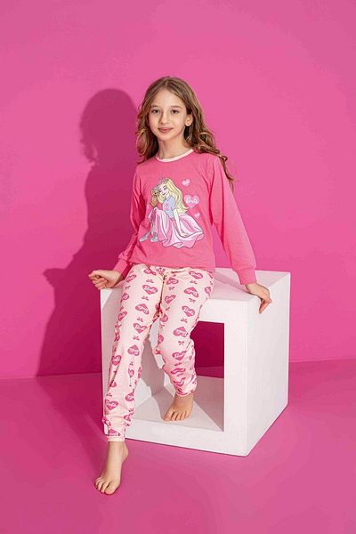 Tarık Girl's Patterned Long Sleeve Pijama Suit