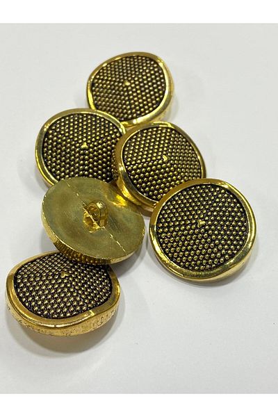 karantuhafiye Coat Coat Button / Metalized (Plastic) Button / Antique Gold / 3 cm Set of 6