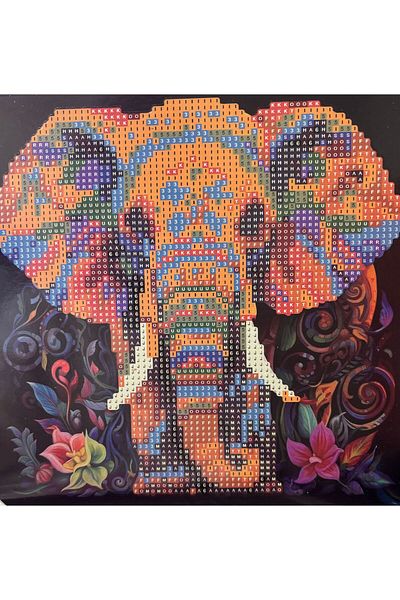 OZN AKSESUAR DIY 5D Apple Stone Workmanship Book 20X20 Elephant Painting