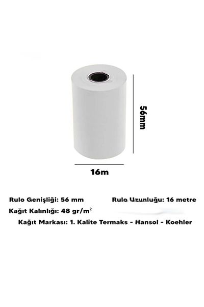 Merwish 56mm X 16m Thermal Pos Roll Paper Compatible for Thermal Printer and Cash Register Clear Permanent Printing 10 Pcs