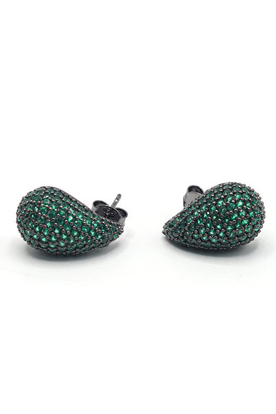 Midyat Nurtaş Gümüş Damla Kesim Zümrüt Taşlı 925 Ayar Gümüş Kadın Küpe 201023915