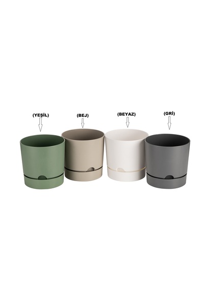 TD POWER 9 Litre (MODEL: BEGONYA 25) Tabaklı Dekoratif Mat Plastik Saksı