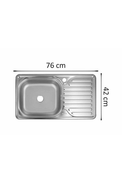 Freddo Chiuveta Pentru Bucatarie Sn8002s, Cuva Stanga, Finisaj Anticalcar, 76 X 42 Cm, Inox