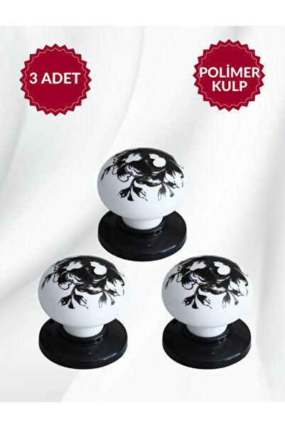 MKLAKS مقبض بلاستيكي بوليمر أسود لباب خزانة درج المطبخ والأثاث، عبوة من 3 قطع...