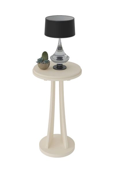 ARTLY Modern side table for living rooms and homes, off-white color, 50*65.5*50