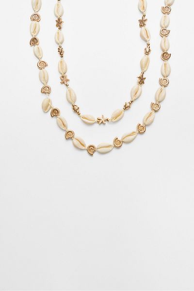 Stradivarius Set of 2 star and seashell cord necklaces
